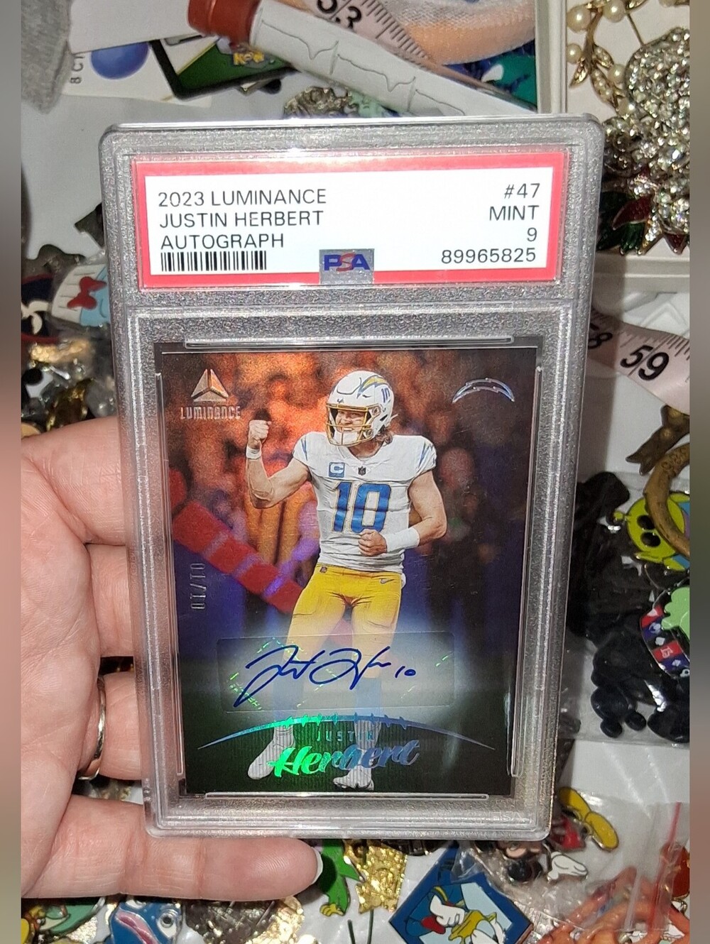 2023 Panini Luminance Justin Herbert AUTO PSA 9 - SERIAL 01/10 ALPHA SSP